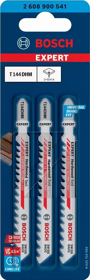 Lame De Scie Sauteuse BOSCH Expert Pour Bois Dur - T 114 DHM - 100 Mm - Carte De 3 - 2608900541 4 Lame De Scie Sauteuse BOSCH Expert Pour Bois Dur - T 114 DHM - 100 Mm - Carte De 3 - 2608900541 – Image 2