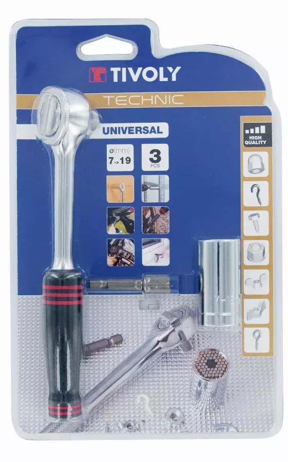 Clé à Cliquet TIVOLY + Douille Universelle + 1 Porte Douille - 11501420002 4 Clé à Cliquet TIVOLY + Douille Universelle + 1 Porte Douille - 11501420002 – Image 2