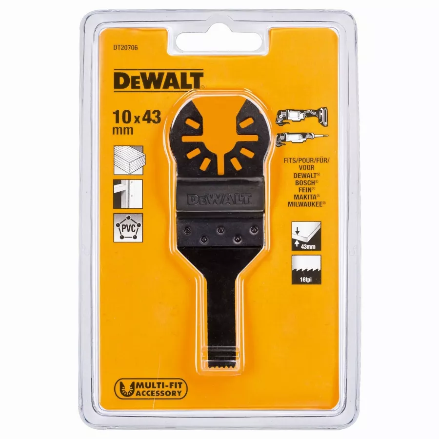 Lame Bi Métal Pour Multicutter DEWALT - 10 X 43 Mm - DT20706 3 Lame Bi Métal Pour Multicutter DEWALT - 10 X 43 Mm - DT20706