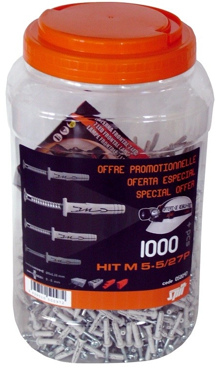 Chevilles à Frapper SPIT HIT M - 5x25 - Bidon 1000 Pièces - 055709 3 Chevilles à Frapper SPIT HIT M - 5x25 - Bidon 1000 Pièces - 055709