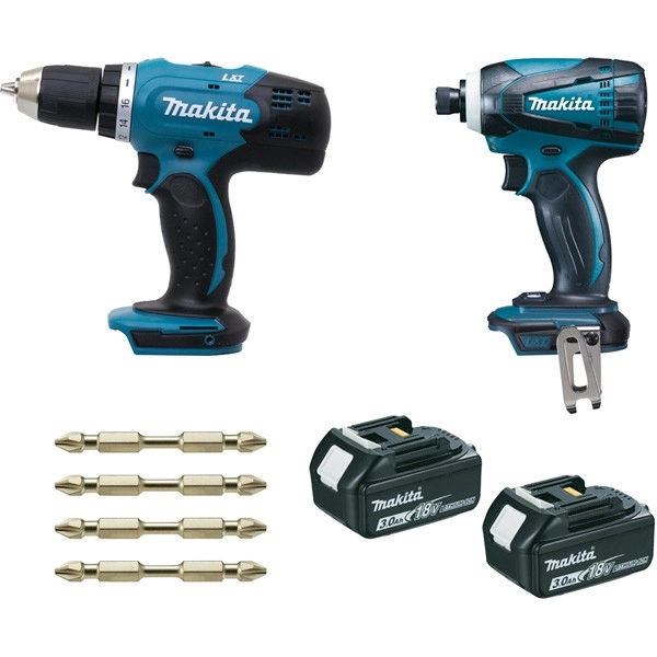 LOT MAKITA 18V Li-Ion 3Ah : Perceuse Visseuse DDF453 + Visseuse à Chocs DTD146 - DLX2022SJ3 3 LOT MAKITA 18V Li-Ion 3Ah : Perceuse Visseuse DDF453 + Visseuse à Chocs DTD146 - DLX2022SJ3