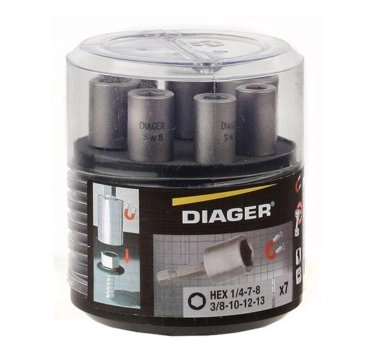 Coffret 7 Douilles Magnétiques DIAGER Quick Lock 1 1/4" - L.50mm - U602 3 Coffret 7 Douilles Magnétiques DIAGER Quick Lock 1 1/4" - L.50mm - U602