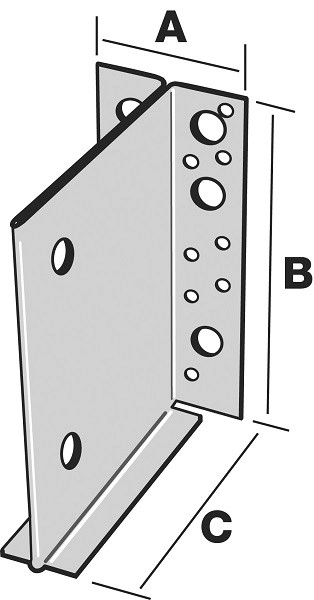 Étrier En âme Intérieure SIMPSON - A70xB155xC130 - ép.2 Mm - ETNM155/130/2 3 Étrier En âme Intérieure SIMPSON - A70xB155xC130 - ép.2 Mm - ETNM155/130/2