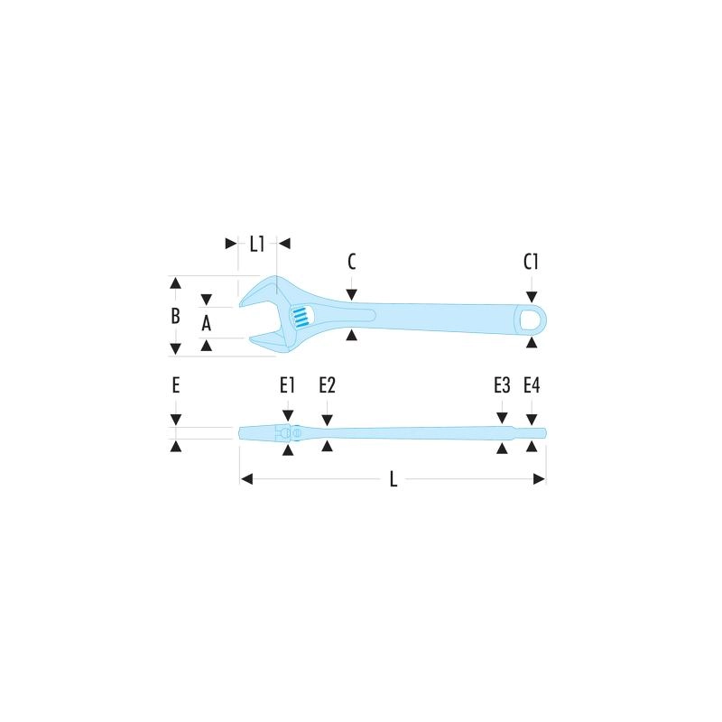 Clé à Molette Chromée FACOM Ouverture 53 Mm - 113A.18C 3 Clé à Molette Chromée FACOM Ouverture 53 Mm - 113A.18C