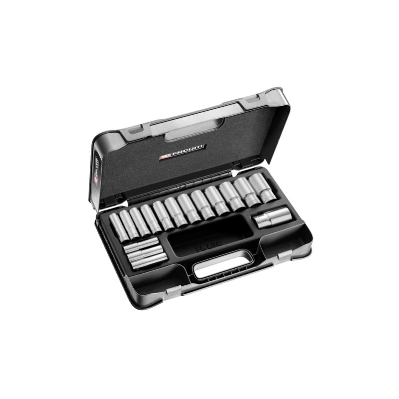Coffret Douilles 1/2" Longues 6 Pans Métriques FACOM - 16 Pièces - S.405AE 3 Coffret Douilles 1/2" Longues 6 Pans Métriques FACOM - 16 Pièces - S.405AE