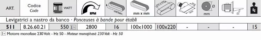 Ponceuse à Bande FEMI Pour établi - 100x1000mm - 230V 550W - 511 4 Ponceuse à Bande FEMI Pour établi - 100x1000mm - 230V 550W - 511 – Image 2