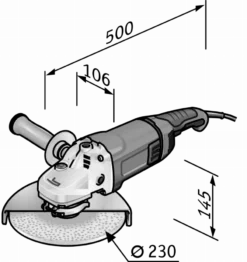 Meuleuse T-Rex 260W Ø230 Mm L 26-6 230 FLEX - Avec Accessoires - 436704 7 Meuleuse T-Rex 260W Ø230 Mm L 26-6 230 FLEX - Avec Accessoires - 436704 -Maxouti Magasin FLE00073 3