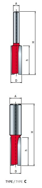 Mèche Droite à Deux Tranchants FREUD - Ø9 H31,8/76 Q12 Z2 - F03FR01528 -12-11012P