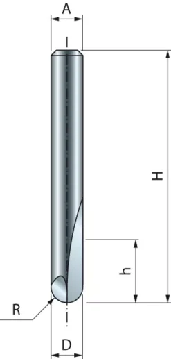 Mèche à Bout Arrondi FREUD - Ø6 H12,7/50,8 Q8 Z2 - F03FR01588 -18-10408P