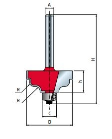 Mèche à Doucine à Double Feuillure FREUD - Ø31,8 H15/56,8 Q8 Z2 - F03FR01836 -38-45208P 3 Mèche à Doucine à Double Feuillure FREUD - Ø31,8 H15/56,8 Q8 Z2 - F03FR01836 -38-45208P
