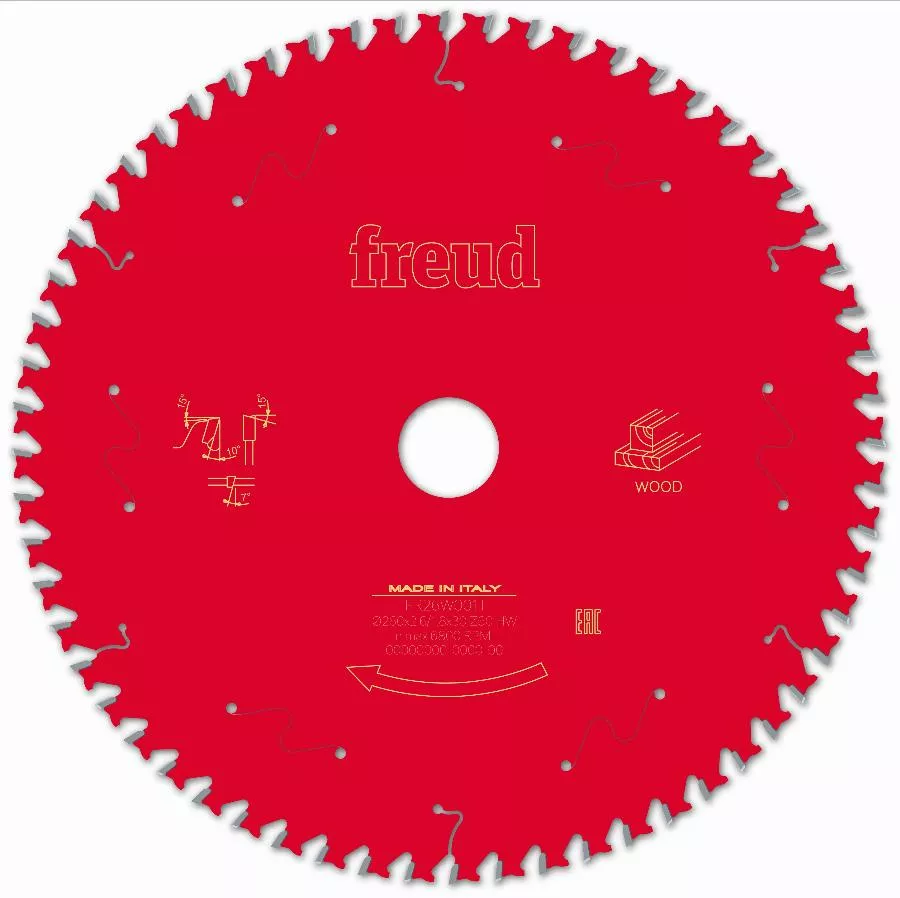 Lame Pour Scie Circulaire Portative FREUD - Ø260 2,6/1,8 AL30 Z60 BA 10° - F03FS09782 -FR26W001T 3 Lame Pour Scie Circulaire Portative FREUD - Ø260 2,6/1,8 AL30 Z60 BA 10° - F03FS09782 -FR26W001T