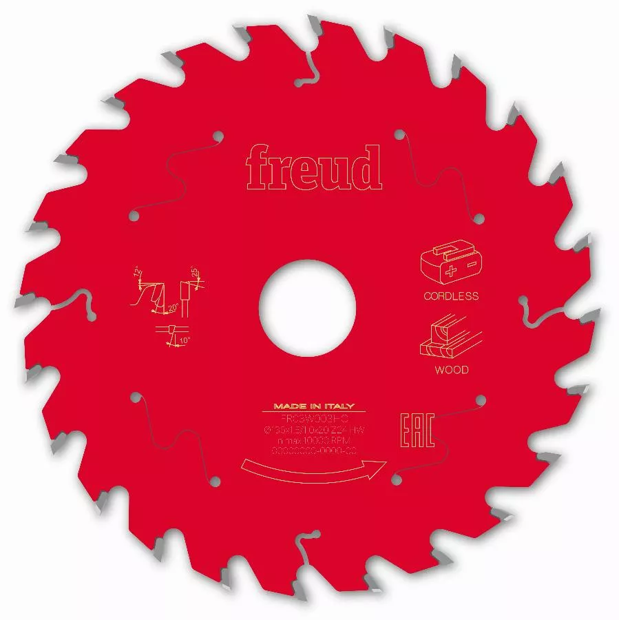Lame Pour Scie Circulaire Portative Sans Fil FREUD - Ø120 1,65/1,2 AL20 Z24 BA 20° - F03FS10043 -FR02W003HC 4 Lame Pour Scie Circulaire Portative Sans Fil FREUD - Ø120 1,65/1,2 AL20 Z24 BA 20° - F03FS10043 -FR02W003HC – Image 2