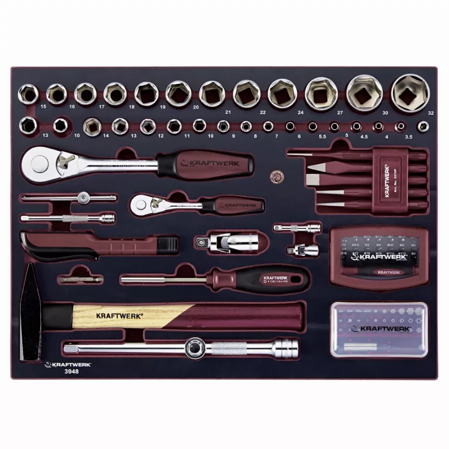 Coffret D'outils Pro-Line 1/4" + 1/2" KRAFTWERK 263 Pièces - 3948 5 Coffret D'outils Pro-Line 1/4" + 1/2" KRAFTWERK 263 Pièces - 3948 – Image 3