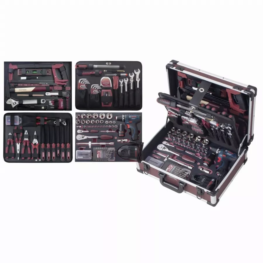 Coffret D'outils Pro-Line KRAFTWERK 264 Pièces + Perceuse Visseuse BOSCH 1/4" 1/2" - 3949 6 Coffret D'outils Pro-Line KRAFTWERK 264 Pièces + Perceuse Visseuse BOSCH 1/4" 1/2" - 3949 – Image 4