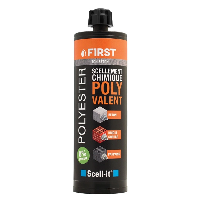 Scellement Chimique Polyvalent First SCELL-IT - Cartouche De 410 Ml - Gris Béton - Lot De 12 -FIRST410G 3 Scellement Chimique Polyvalent First SCELL-IT - Cartouche De 410 Ml - Gris Béton - Lot De 12 -FIRST410G