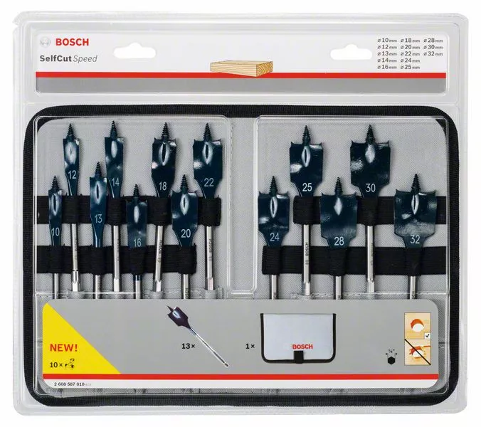 Trousse De Mèches Plates Expert BOSCH Self Cut Speed Ø10 à 32 Mm - 2608900336 3 Trousse De Mèches Plates Expert BOSCH Self Cut Speed Ø10 à 32 Mm - 2608900336
