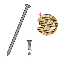 Pointe Tête Plate Ronde Torsadée Galvanisé 90x3.9 Mm - Boite 5 Kg - 781506 -Maxouti Magasin PQA40114 1