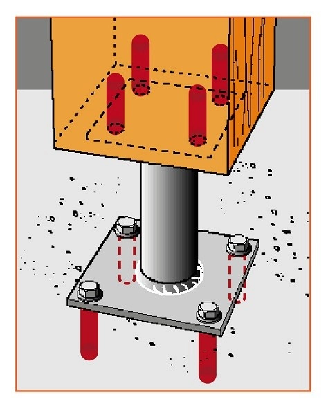 Pied De Poteau Fixe SIMPSON - A100xB150xC100xD130xF130mm - PPA150 5 Pied De Poteau Fixe SIMPSON - A100xB150xC100xD130xF130mm - PPA150 – Image 3