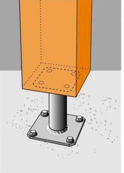 Pied De Poteau Fixe SIMPSON - A100xB150xC100xD130xF130mm - PPA150 9 Pied De Poteau Fixe SIMPSON - A100xB150xC100xD130xF130mm - PPA150 -Maxouti Magasin SAA40015 4