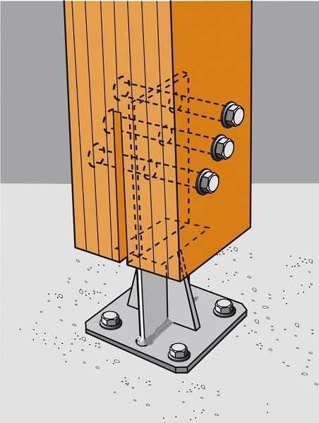 Pied De Poteau En âme Avec Platine SIMPSON - PPSDT230 4 Pied De Poteau En âme Avec Platine SIMPSON - PPSDT230 – Image 2