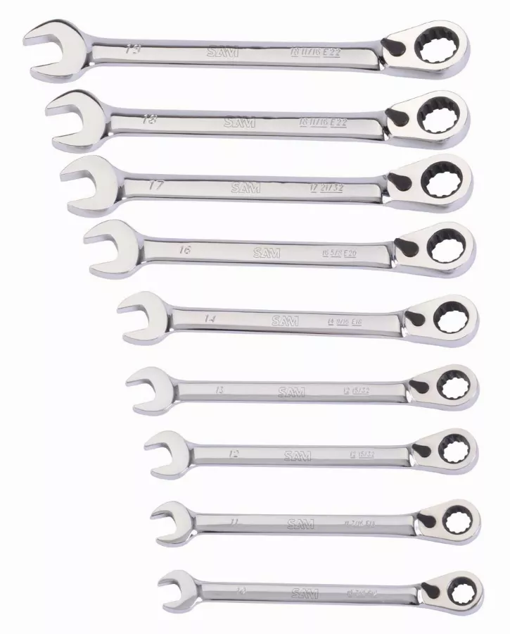 Jeu De 9 Clés Mixtes A Cliquet Multi-empreinte SAM - 50HCJ9 3 Jeu De 9 Clés Mixtes A Cliquet Multi-empreinte SAM - 50HCJ9