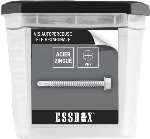 Vis ESSBOX SCELL-IT Autoperceuse - Zingué Blanc - Tête Hexagonale - Ø4,5 Mm X 25 Mm - Boite De 500 - EX-94704148025 3 Vis ESSBOX SCELL-IT Autoperceuse - Zingué Blanc - Tête Hexagonale - Ø4,5 Mm X 25 Mm - Boite De 500 - EX-94704148025
