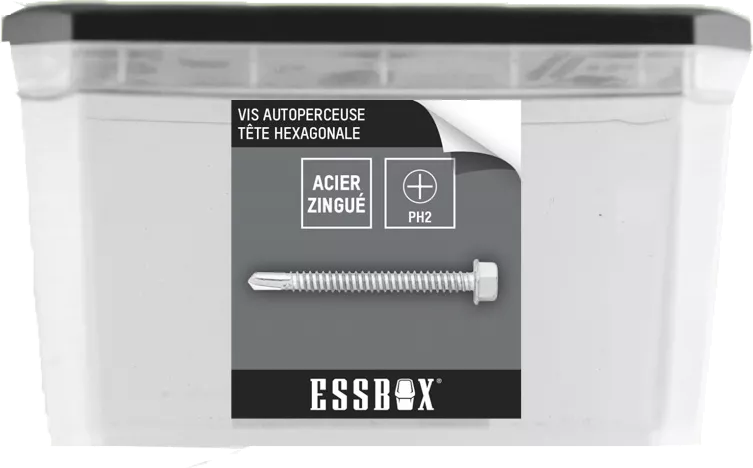Vis ESSBOX SCELL-IT Autoperceuse - Zingué Blanc - Tête Hexagonale - Ø5,5 Mm X 32 Mm - Boite De 250 - EX-94704155032 3 Vis ESSBOX SCELL-IT Autoperceuse - Zingué Blanc - Tête Hexagonale - Ø5,5 Mm X 32 Mm - Boite De 250 - EX-94704155032