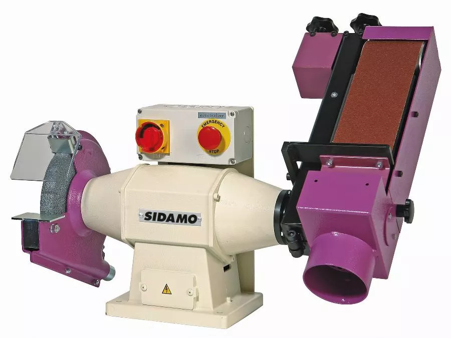 Touret Combiné SIDAMO TYPE 210 MEULE 200/BANDE 1000X100 TRIPH - 20113031 3 Touret Combiné SIDAMO TYPE 210 MEULE 200/BANDE 1000X100 TRIPH - 20113031