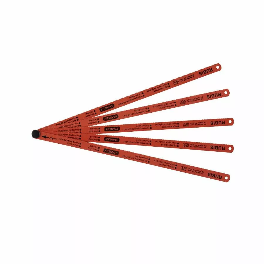 Stanley Lame De Scie A Métaux - Carte 5 lames Rubis Hss Moly 8-10-12 Dents - 0-15-900 3 Stanley Lame De Scie A Métaux - Carte 5 lames Rubis Hss Moly 8-10-12 Dents - 0-15-900