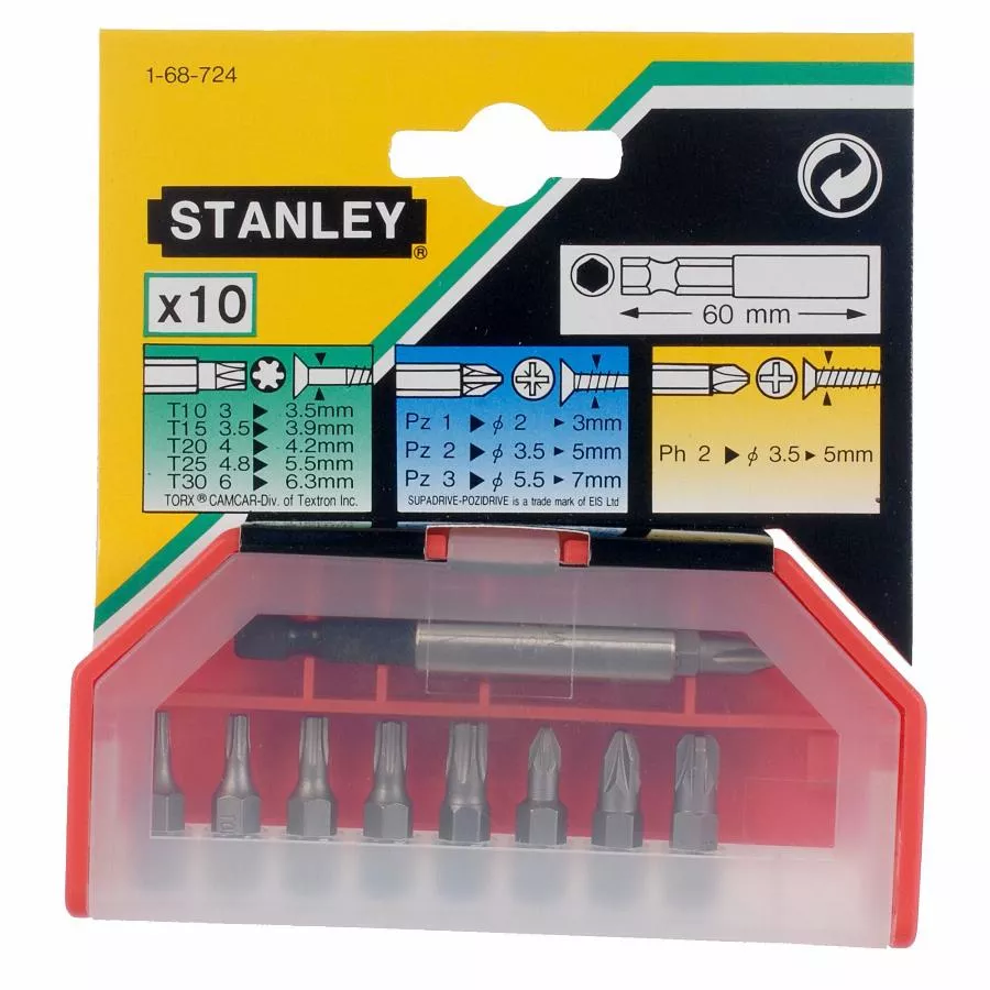 Stanley Embouts De Vissage - Jeu De 10pieces - 1-68-724 3 Stanley Embouts De Vissage - Jeu De 10pieces - 1-68-724