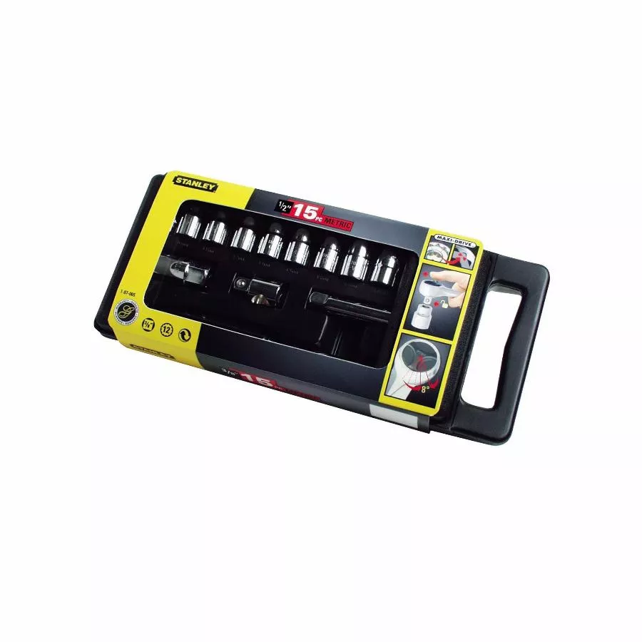 Stanley Coffret A Douilles Carre Conducteur 1/2" - Jeu De 15pieces - 1-87-065 3 Stanley Coffret A Douilles Carre Conducteur 1/2" - Jeu De 15pieces - 1-87-065