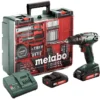 Perceuse Visseuse METABO BS 18 Set + 2 Batteries 18V 2.0Ah, Chargeur + Coffret Atelier Mobile - 602207880 1 Perceuse Visseuse METABO BS 18 Set + 2 Batteries 18V 2.0Ah, Chargeur + Coffret Atelier Mobile - 602207880 -Maxouti Magasin bs 18