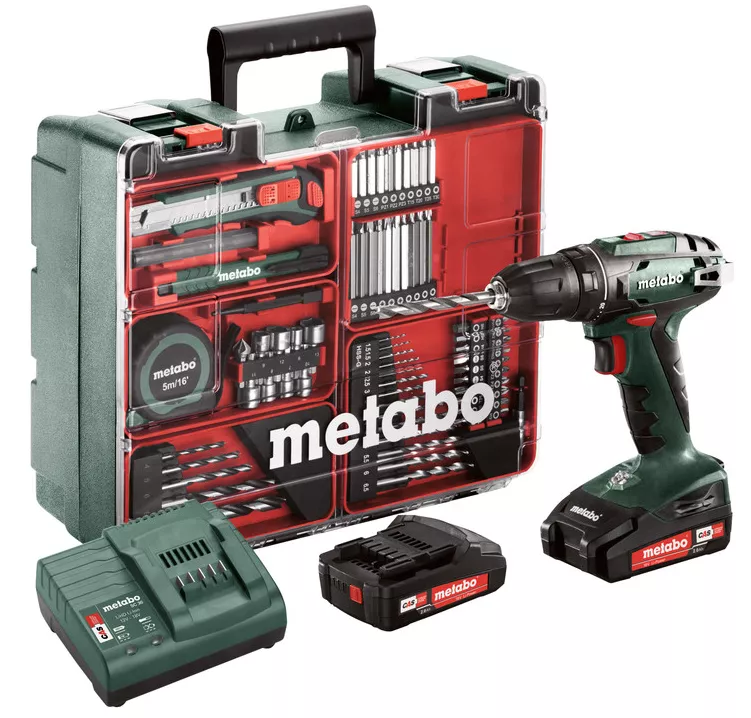 Perceuse Visseuse METABO BS 18 Set + 2 Batteries 18V 2.0Ah, Chargeur + Coffret Atelier Mobile - 602207880 3 Perceuse Visseuse METABO BS 18 Set + 2 Batteries 18V 2.0Ah, Chargeur + Coffret Atelier Mobile - 602207880