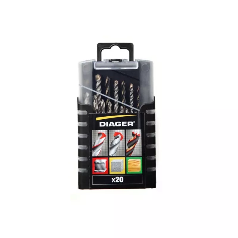 Coffret De 20 Forets DIAGER Mixtes Bois Et Métal - 5017A 3 Coffret De 20 Forets DIAGER Mixtes Bois Et Métal - 5017A