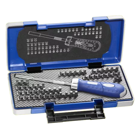 Tournevis Porte-embouts Revolver Cliquet + Embouts EXPERT By Facom - 59 Pièces - E160804 3 Tournevis Porte-embouts Revolver Cliquet + Embouts EXPERT By Facom - 59 Pièces - E160804