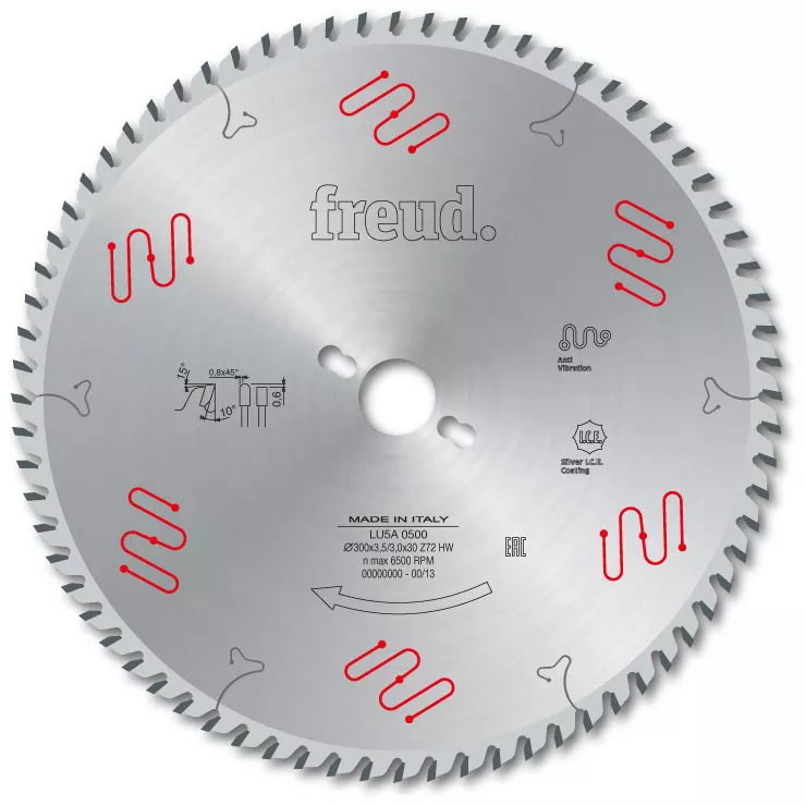 Lame Pour Métaux Non Ferreux/PVC/Aluminium FREUD - Ø300 3,5/3 AL30 Z72 TP+ - F03FS05186 -LU5A 0500 3 Lame Pour Métaux Non Ferreux/PVC/Aluminium FREUD - Ø300 3,5/3 AL30 Z72 TP+ - F03FS05186 -LU5A 0500