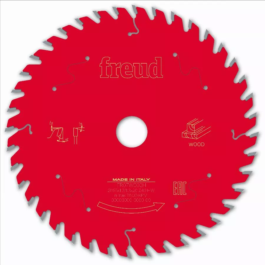 Lame Pour Scie Circulaire Portative Filaire/sans Fil FREUD - Ø165 1,7/1,3 A20 Z40 BA 18° - F03FS09687 -FR07W002H 3 Lame Pour Scie Circulaire Portative Filaire/sans Fil FREUD - Ø165 1,7/1,3 A20 Z40 BA 18° - F03FS09687 -FR07W002H