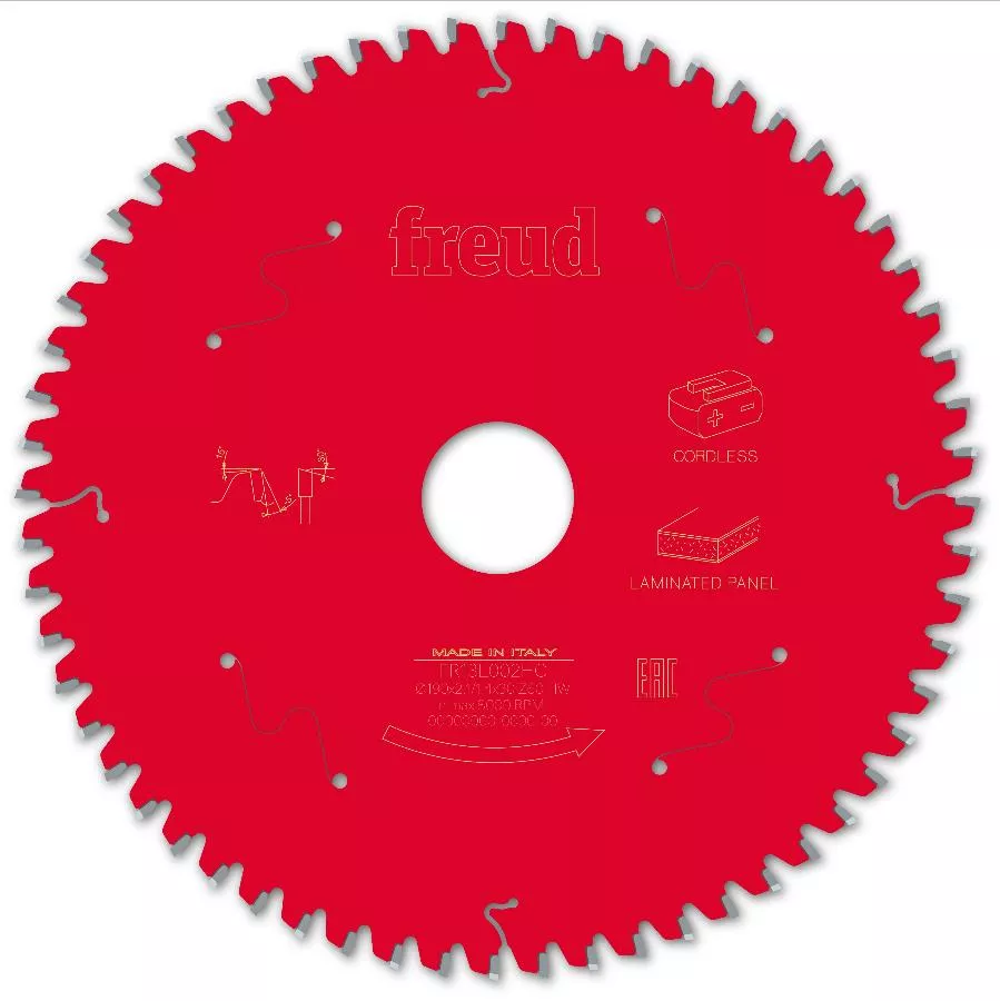 Lame Pour Scie Circulaire Portative Sans Fil FREUD - Ø190 2,1/1,4 AL30 Z60 BA -5° - F03FS10077 -FR13L002HC 3 Lame Pour Scie Circulaire Portative Sans Fil FREUD - Ø190 2,1/1,4 AL30 Z60 BA -5° - F03FS10077 -FR13L002HC