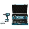 Perceuse Visseuse à Percussion MAKITA 18V Li-Ion 1.3Ah En Mallette ALU + KIT D'accessoires - HP457DWEX4