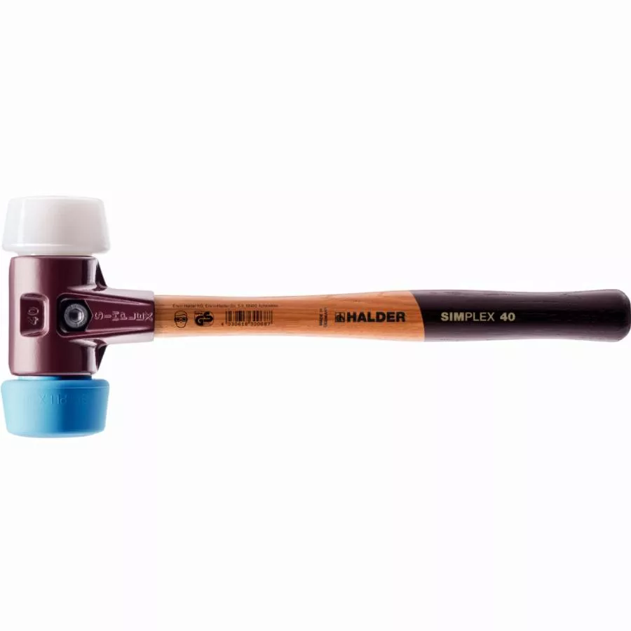 Maillet HALDER SIMPLEX TPE Souple/ Superplastique Avec Boîtier En Fonte Malléable Et Manche En Bois De Haute Qualité - D=50 Mm - 3017.051 3 Maillet HALDER SIMPLEX TPE Souple/ Superplastique Avec Boîtier En Fonte Malléable Et Manche En Bois De Haute Qualité - D=50 Mm - 3017.051