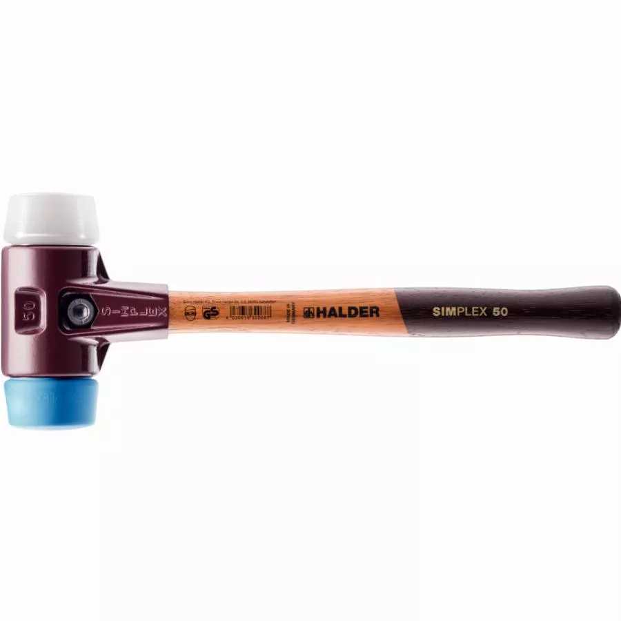 Maillet HALDER SIMPLEX TPE Souple/ Superplastique Avec Boîtier En Fonte Malléable Et Manche En Bois De Haute Qualité - D=30 Mm - 3017.030 3 Maillet HALDER SIMPLEX TPE Souple/ Superplastique Avec Boîtier En Fonte Malléable Et Manche En Bois De Haute Qualité - D=30 Mm - 3017.030