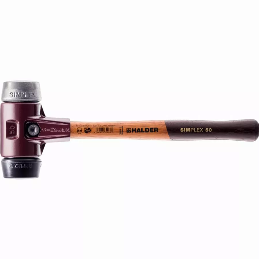 Maillet HALDER SIMPLEX Caoutchouc Chargé / Métal Doux Avec Boîtier En Fonte Malléable Et Manche En Bois - D=50 Mm - 3029.050 3 Maillet HALDER SIMPLEX Caoutchouc Chargé / Métal Doux Avec Boîtier En Fonte Malléable Et Manche En Bois - D=50 Mm - 3029.050