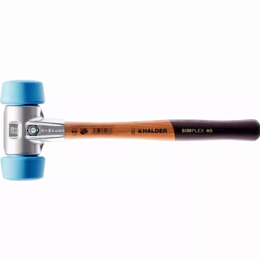 Maillet HALDER SIMPLEX TPE Souple Avec Boîtier En Aluminium Et Manche En Bois De Haute Qualité - D=50 Mm - 3101.051 3 Maillet HALDER SIMPLEX TPE Souple Avec Boîtier En Aluminium Et Manche En Bois De Haute Qualité - D=50 Mm - 3101.051