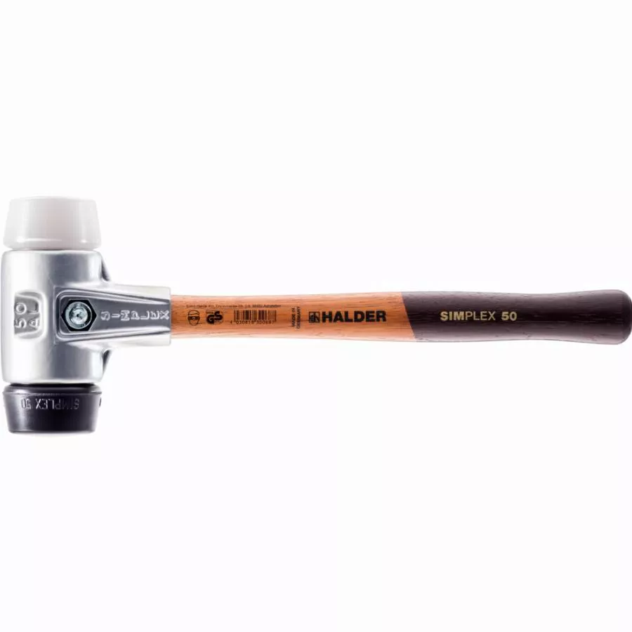 Maillet HALDER SIMPLEX Caoutchouc Chargé / Superplastique Avec Boîtier En Aluminium Et Manche En Bois - D=50 Mm - 3127.050 3 Maillet HALDER SIMPLEX Caoutchouc Chargé / Superplastique Avec Boîtier En Aluminium Et Manche En Bois - D=50 Mm - 3127.050