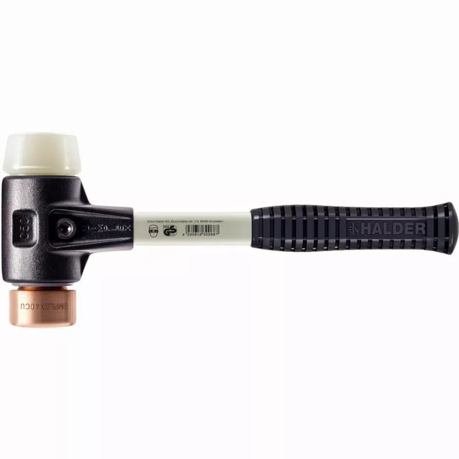 Maillet HALDER SIMPLEX Cuivre / Nylon Avec Boîtier En Fonte Malléable Renforcée Et Manche En Fibre De Verre - D=40 Mm - 3748.040 3 Maillet HALDER SIMPLEX Cuivre / Nylon Avec Boîtier En Fonte Malléable Renforcée Et Manche En Fibre De Verre - D=40 Mm - 3748.040
