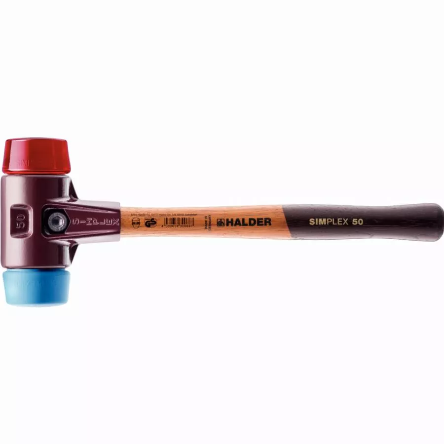 Maillet HALDER SIMPLEX TPE Souple / Plastique Avec Boîtier En Fonte Malléable Et Manche En Bois - D=40 Mm - 3016.040 3 Maillet HALDER SIMPLEX TPE Souple / Plastique Avec Boîtier En Fonte Malléable Et Manche En Bois - D=40 Mm - 3016.040