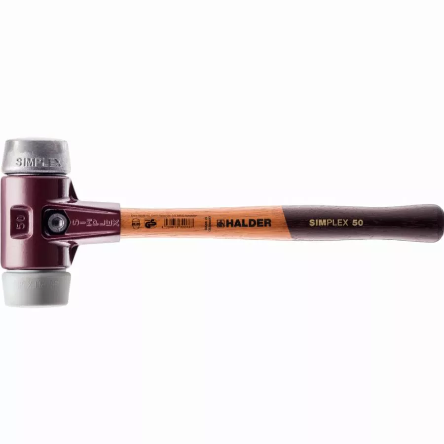 Maillet HALDER SIMPLEX TPE Moyen / Métal Doux Avec Boîtier En Fonte Malléable Et Manche En Bois - D=60 Mm - 3039.060 3 Maillet HALDER SIMPLEX TPE Moyen / Métal Doux Avec Boîtier En Fonte Malléable Et Manche En Bois - D=60 Mm - 3039.060