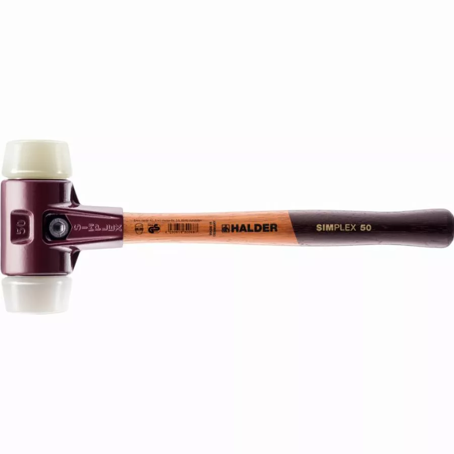 Maillet HALDER SIMPLEX Superplastique / Nylon Avec Boîtier En Fonte Malléable Et Manche En Bois - D=60 Mm - 3078.060 3 Maillet HALDER SIMPLEX Superplastique / Nylon Avec Boîtier En Fonte Malléable Et Manche En Bois - D=60 Mm - 3078.060