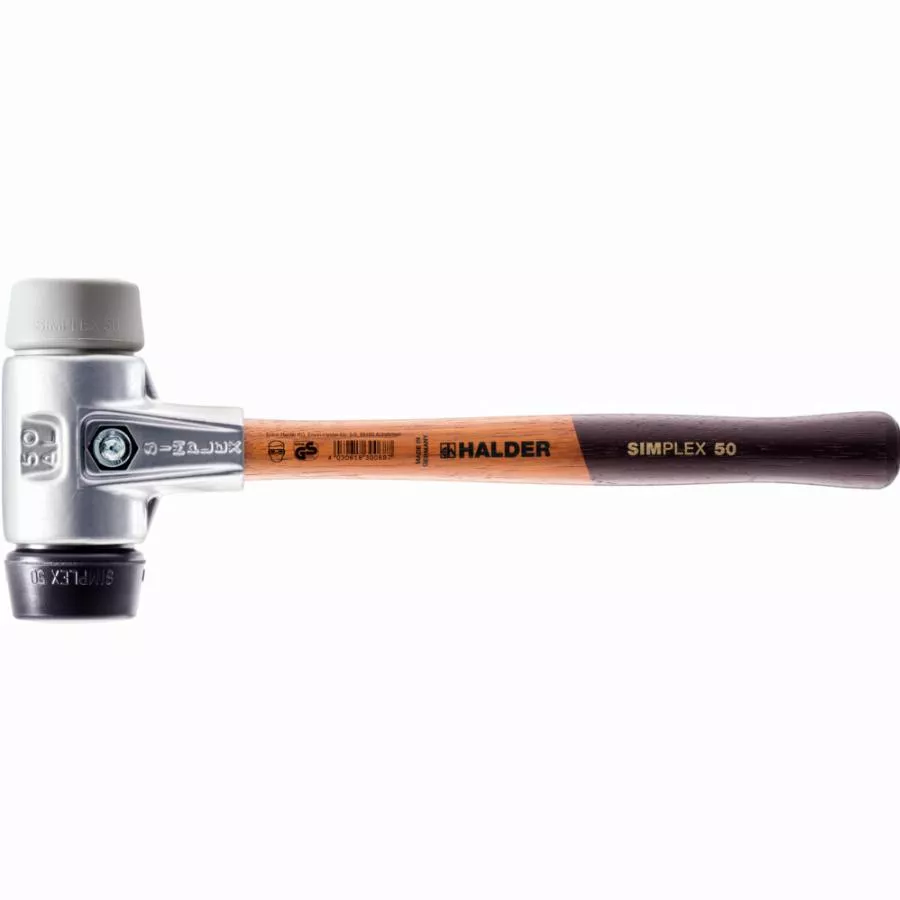 Maillet HALDER SIMPLEX Caoutchouc Chargé / TPE Moyen Avec Boîtier En Aluminium Et Manche En Bois - D=60 Mm - 3123.060 3 Maillet HALDER SIMPLEX Caoutchouc Chargé / TPE Moyen Avec Boîtier En Aluminium Et Manche En Bois - D=60 Mm - 3123.060