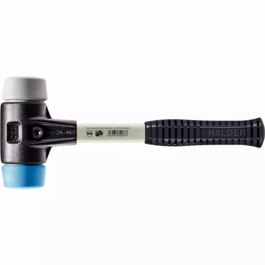Maillet HALDER SIMPLEX TPE Souple / TPE Moyen Avec Boîtier En Fonte Malléable Renforcée Et Manche En Fibre De Verre - D=60 Mm - 3713.060 3 Maillet HALDER SIMPLEX TPE Souple / TPE Moyen Avec Boîtier En Fonte Malléable Renforcée Et Manche En Fibre De Verre - D=60 Mm - 3713.060